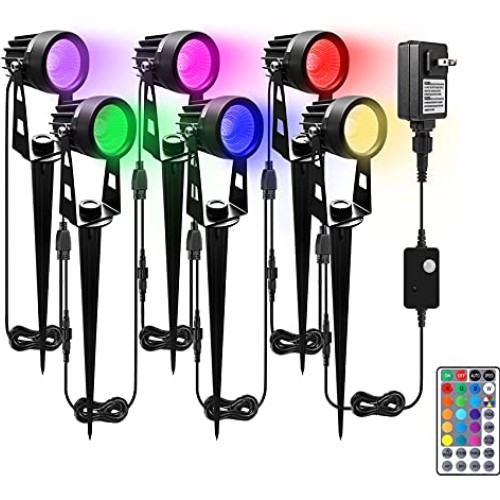 ALOVECO Landscape Lighting, 12V RGB LED Landscape Lights Remote Co...