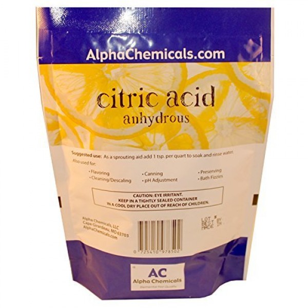 Non-GMO Project Verified Citric Acid - 1 Pound - Organic, 100% Pur...