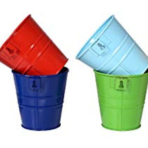 Hanging Flower Pots with Detachable Hook, Balcony Planters Metal B...