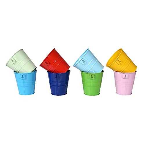 Hanging Flower Pots with Detachable Hook, Balcony Planters Metal B...