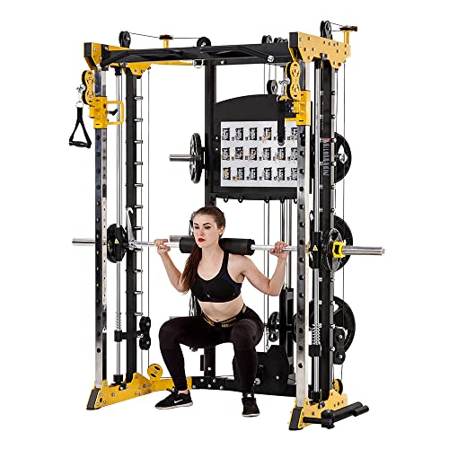 Altas Strength Light Commercial Home Gym Smith Machine with Pulley...