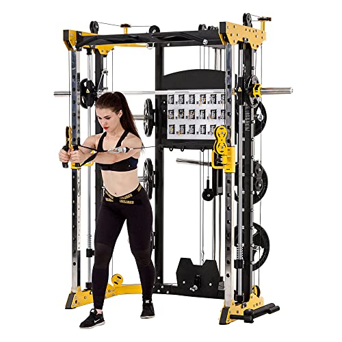 Altas Strength Light Commercial Home Gym Smith Machine with Pulley...