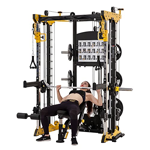 Altas Strength Light Commercial Home Gym Smith Machine with Pulley...