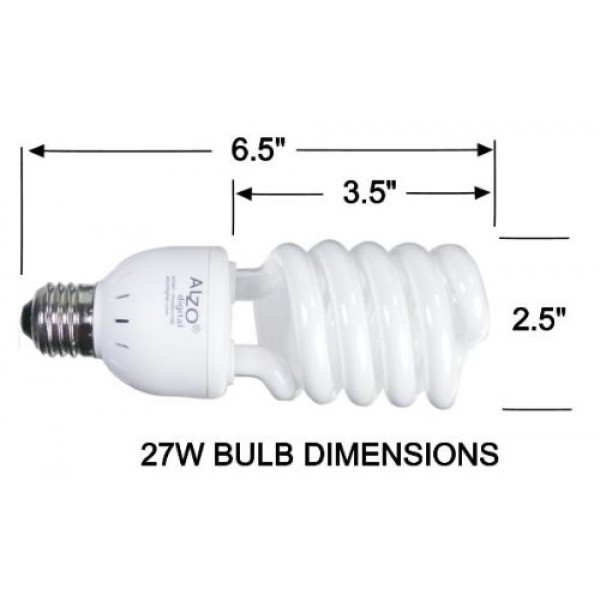 ALZO 27W Full Spectrum CFL Light Bulb 5500K, 1300 Lumens, 120V, Pa...