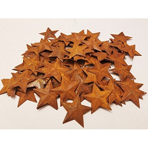 AM Trader Group of 100 2 1/4 Rusted Metal Stars with Hole for Dec...