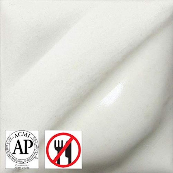 Amaco 402799 Velvet Semi-Translucent Underglaze, 1 Pint Jar, White...
