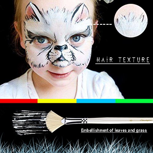 Amagic Fan Brush Set- Artist Soft Anti-Shedding Hog Bristle Paint ...