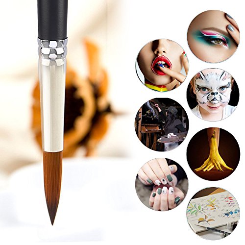 Pointed-Round Art Paintbrushes - AMAGIC 9 Pcs Synthetic Nylon Art ...