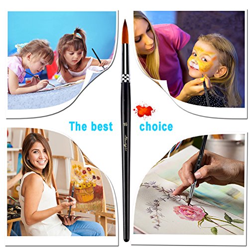Pointed-Round Art Paintbrushes - AMAGIC 9 Pcs Synthetic Nylon Art ...