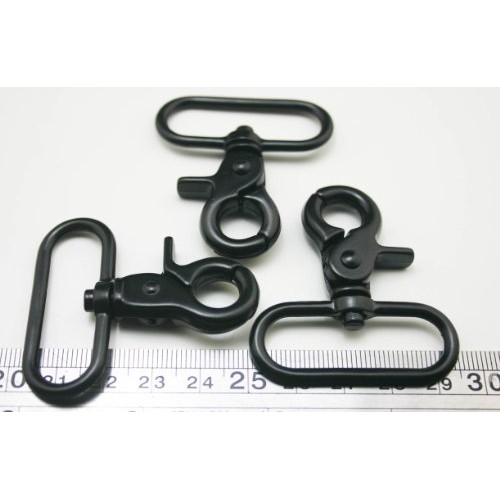 Black 1.5 Inside Diameter D-ring Lobster Clasp Claw Swivel Eye Lo...