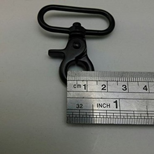 Black 1.5 Inside Diameter D-ring Lobster Clasp Claw Swivel Eye Lo...