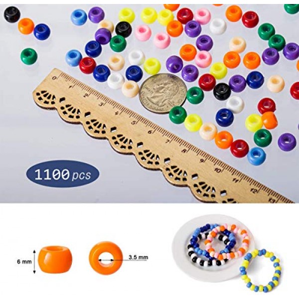 Amaoz 1100pcs Pony Beads,24 Multicolor Assortment,Craft Seed Beads...