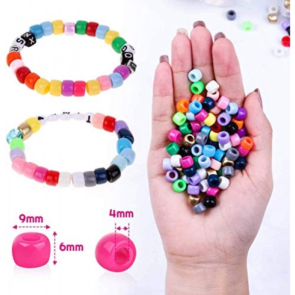 Amaoz 1100pcs Pony Beads,24 Multicolor Assortment,Craft Seed Beads...