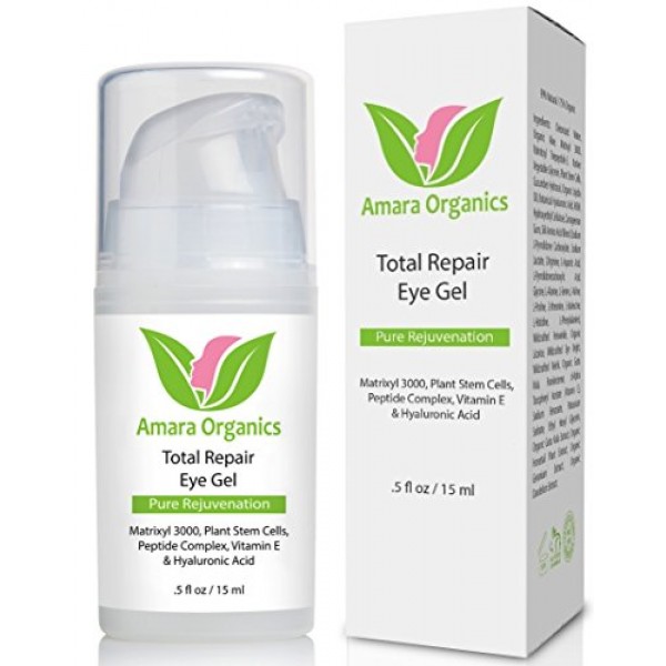 Amara Organics Eye Cream Gel for Dark Circles and Puffiness with P...