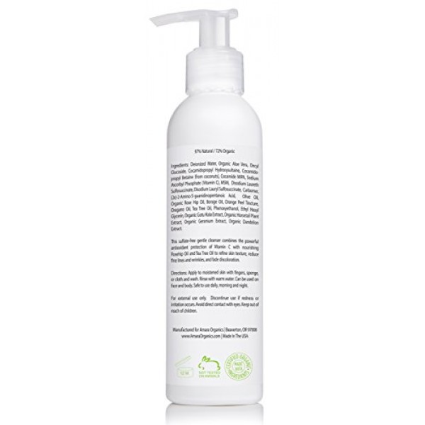 Amara Organics Facial Cleanser with 15% Vitamin C, 6 fl. oz.