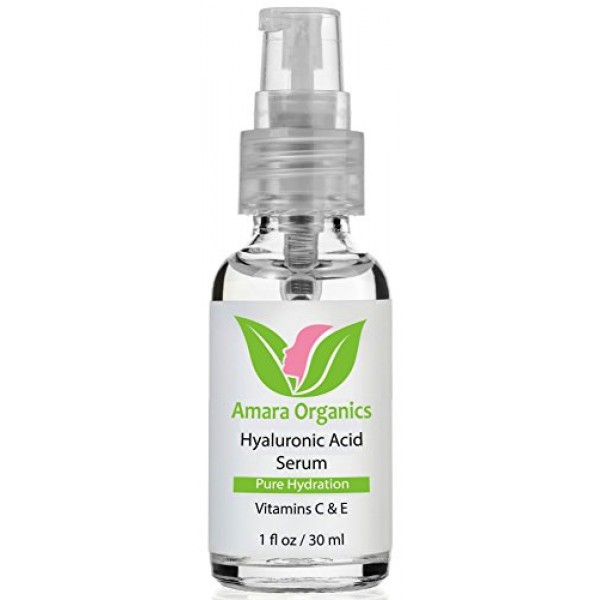 Amara Organics Hyaluronic Acid Serum for Skin with Vitamin C & E, ...