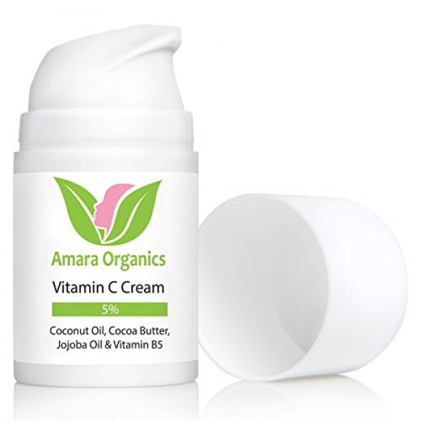 Amara Organics Vitamin C Cream for Face with Coconut Oil, Cocoa Bu...