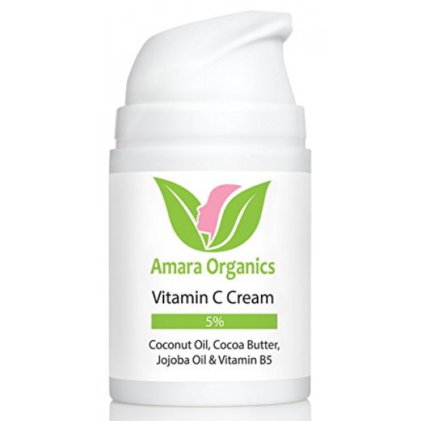 Amara Organics Vitamin C Cream for Face with Coconut Oil, Cocoa Bu...