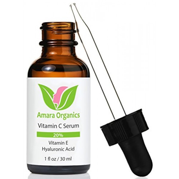 Amara Organics Vitamin C Serum for Face 20% with Hyaluronic Acid &...
