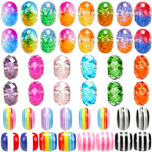 100 Pieces Charm Bracelet Making Kit Including Jewelry Beads Snake...