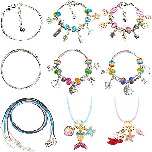 100 Pieces Charm Bracelet Making Kit Including Jewelry Beads Snake...