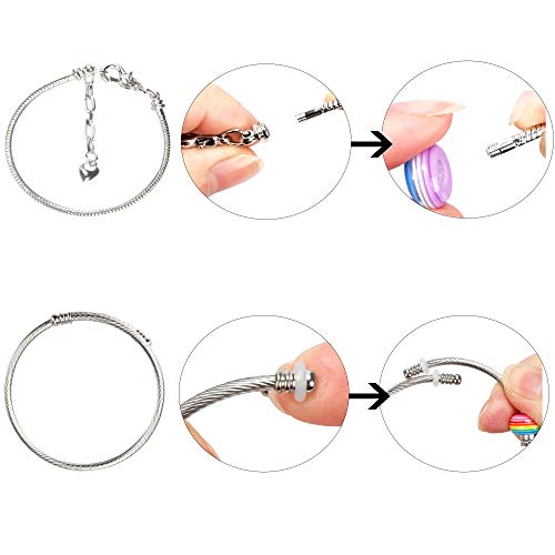 100 Pieces Charm Bracelet Making Kit Including Jewelry Beads Snake...