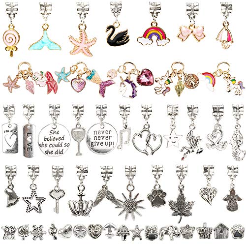 100 Pieces Charm Bracelet Making Kit Including Jewelry Beads Snake...