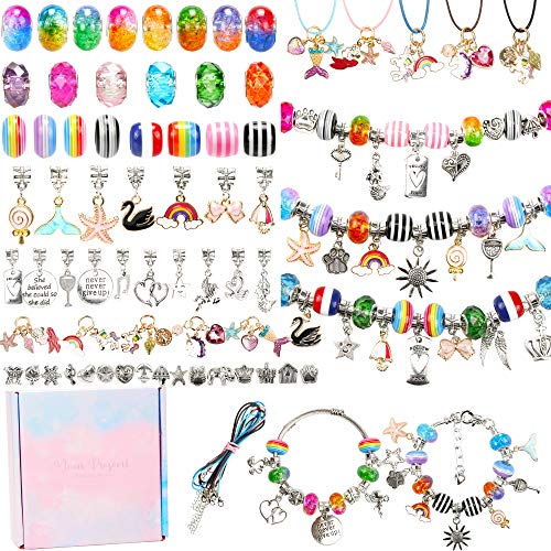 100 Pieces Charm Bracelet Making Kit Including Jewelry Beads Snake...
