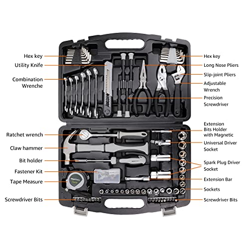 Amazon Basics 131-Piece General Household Home Repair and Mechanic...