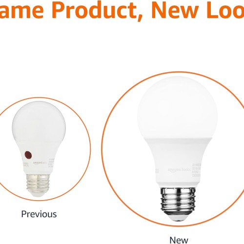 Amazon Basics A19 Dusk to Dawn Sensor LED Outdoor Light Bulbs, 60W Equivalent, Daylight 5000K, E26 Base, Auto On/Off, Porch, 10,000 Hours, 2-Pack