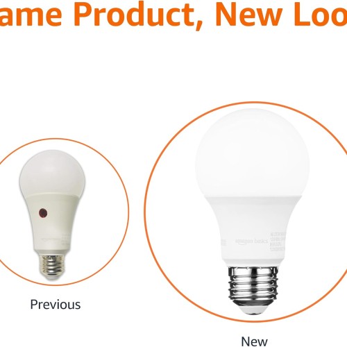 Amazon Basics A19 Dusk to Dawn Sensor LED Outdoor Light Bulb, 60W Equivalent, 9W, Daylight White, 5000K, E26 Base, 10,000 Hours, 6 Count (Pack of 1)