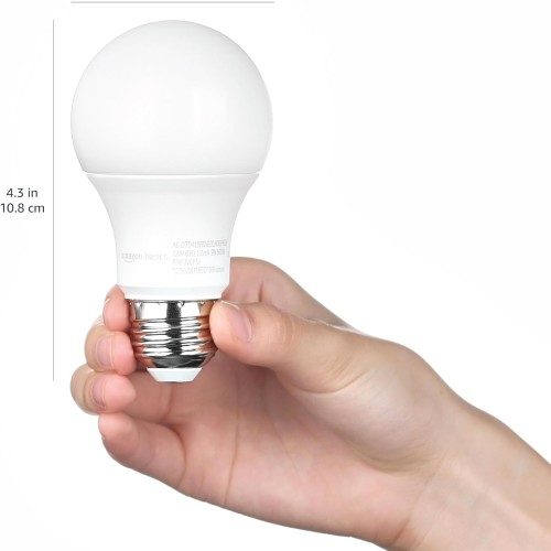 Amazon Basics A19 Dusk to Dawn Sensor LED Outdoor Light Bulb, 60W Equivalent, 9W, Daylight White, 5000K, E26 Base, 10,000 Hours, 6 Count (Pack of 1)