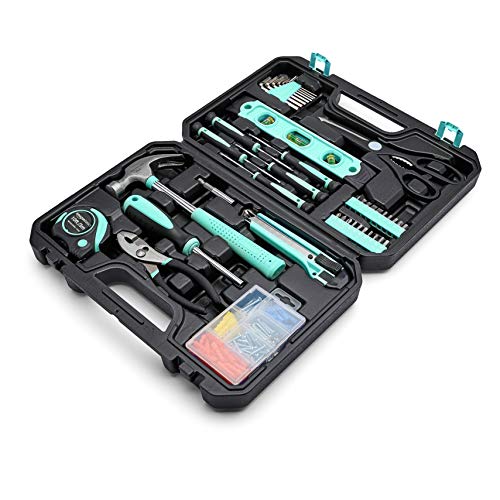 Amazon Basics Household Tool Kit With Storage Case, 142 Piece, Tur...