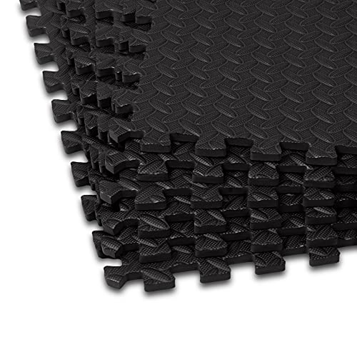 Amazon Basics Interlocking Foam Floor Mat Tiles for Home Gym Exerc...