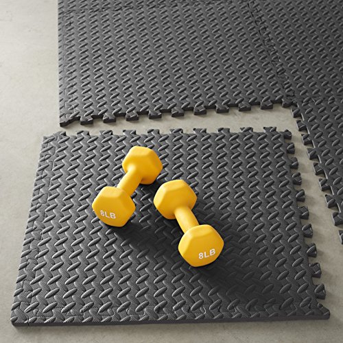Amazon Basics Interlocking Foam Floor Mat Tiles for Home Gym Exerc...