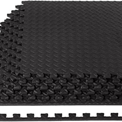 Amazon Basics Interlocking Foam Floor Mat Tiles for Home Gym Exerc...