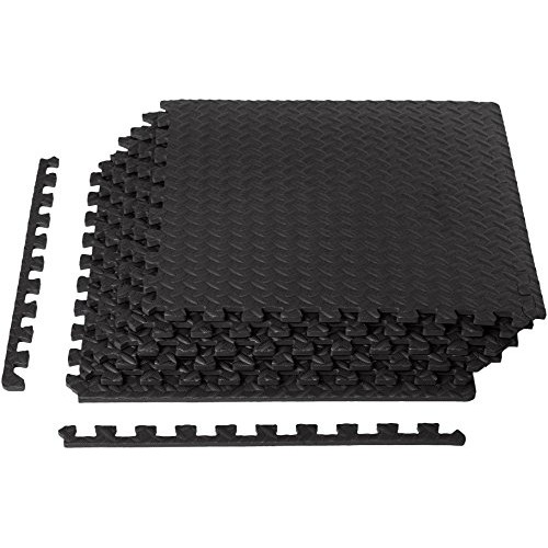 Amazon Basics Interlocking Foam Floor Mat Tiles for Home Gym Exerc...