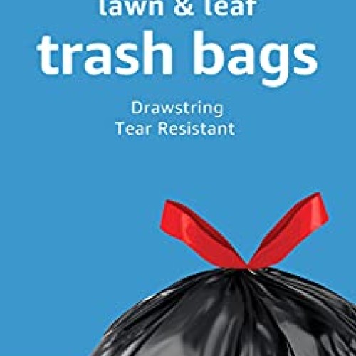 Amazon Basics Lawn & Leaf Drawstring Trash Bags, 39 Gallon, 40 Count