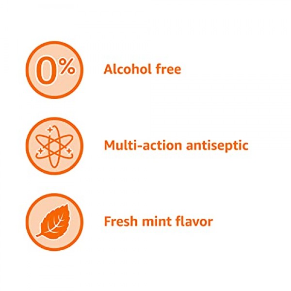 Amazon Basics Multi Action Antiseptic Rinse, Alcohol Free, Fresh M...