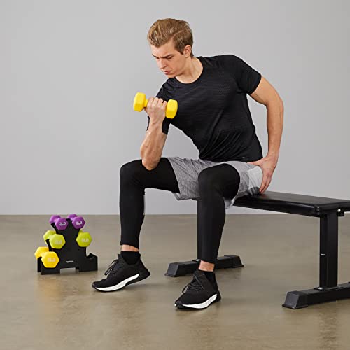 Amazon Basics Neoprene Hexagon Workout Dumbbell Color-Coded Hand W...