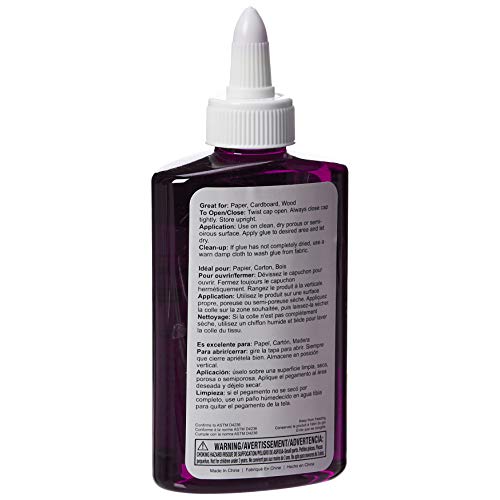 Amazon Basics Purple Washable Liquid School Glue, Dries Clear, 5 o...