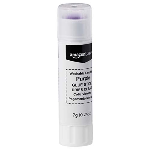 Amazon Basics Purple Washable School Glue Sticks, Dries Clear, 0.2...