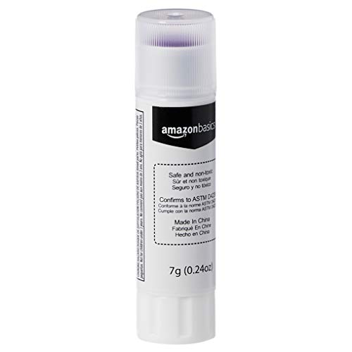 Amazon Basics Purple Washable School Glue Sticks, Dries Clear, 0.2...