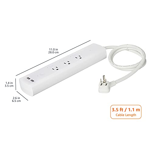 Amazon Basics Rectangle Smart Plug Power Strip, Surge Protector wi...