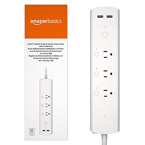 Amazon Basics Rectangle Smart Plug Power Strip, Surge Protector wi...