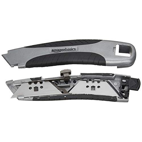 Amazon Basics Soft Grip Retractable Utility Knife with 3 Blades