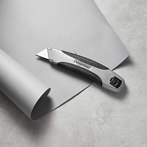 Amazon Basics Soft Grip Retractable Utility Knife with 3 Blades
