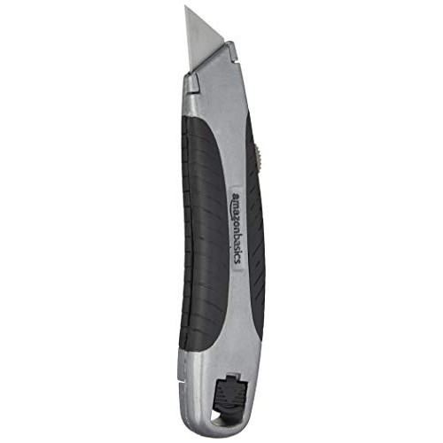 Amazon Basics Soft Grip Retractable Utility Knife with 3 Blades