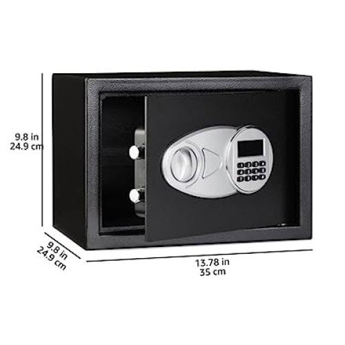 Amazon Basics Steel Security Safe and Lock Box with Electronic Key...