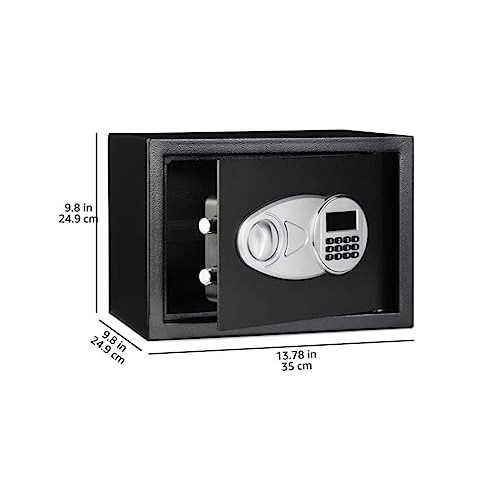 Amazon Basics Steel Security Safe and Lock Box with Electronic Key...